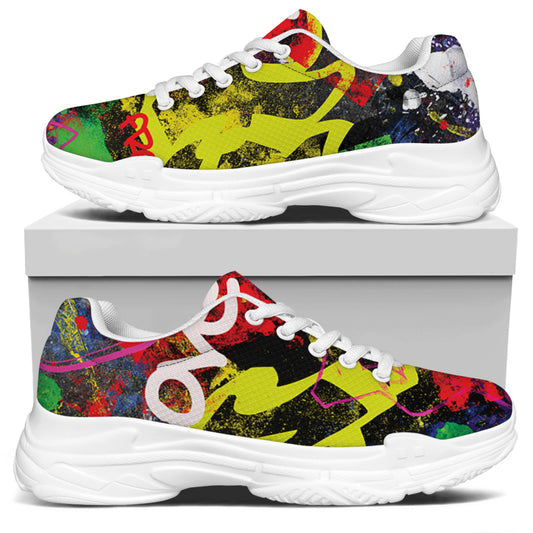 Love NYC Graffiti Print White Chunky Shoes