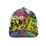 Love NYC Graffiti Print White Mesh Trucker Cap