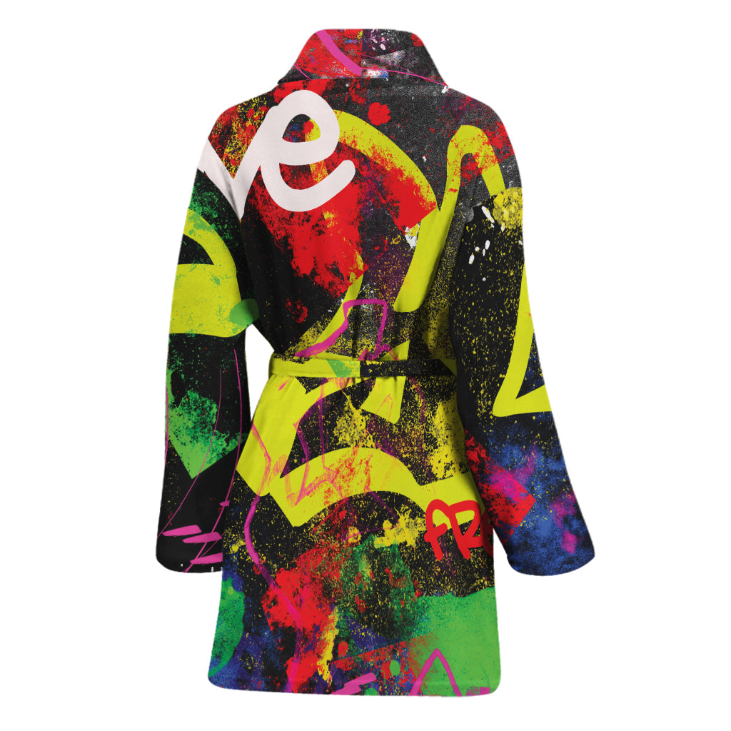 Love NYC Graffiti Print Women's Bathrobe