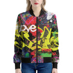 Love NYC Graffiti Print Women's Bomber Jacket