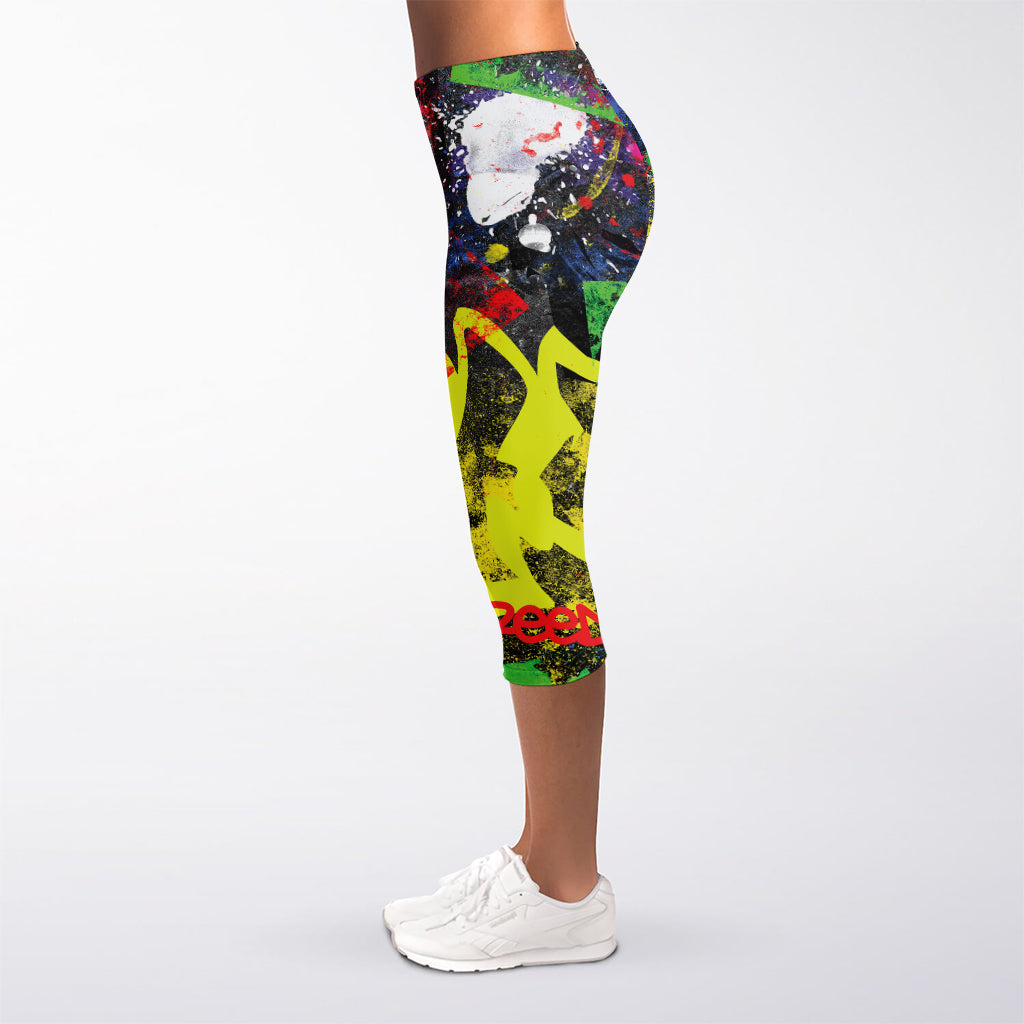 Love NYC Graffiti Print Women's Capri Leggings
