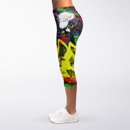 Love NYC Graffiti Print Women's Capri Leggings