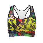 Love NYC Graffiti Print Women's Sports Bra