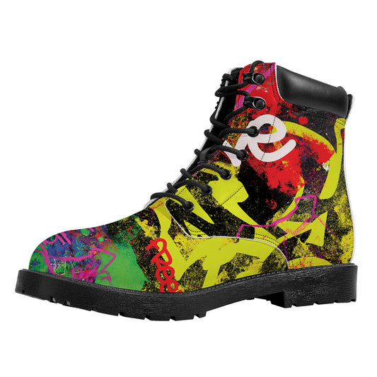 Love NYC Graffiti Print Work Boots