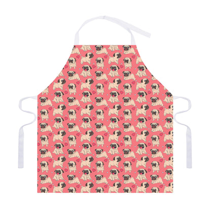 Love Pug Pattern Print Adjustable Apron