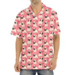 Love Pug Pattern Print Aloha Shirt