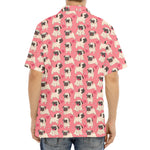 Love Pug Pattern Print Aloha Shirt