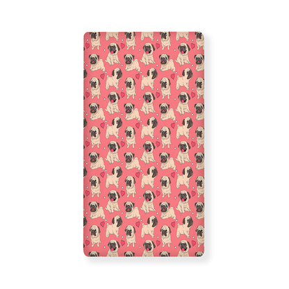 Love Pug Pattern Print Baby Crib Sheet