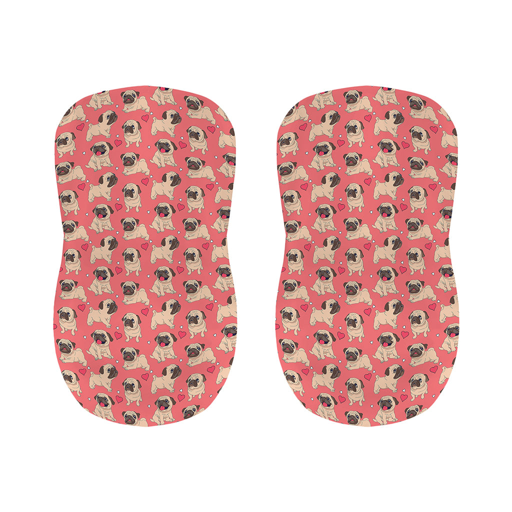 Love Pug Pattern Print Bar Stool Covers