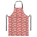 Love Pug Pattern Print Bib Apron With Pocket