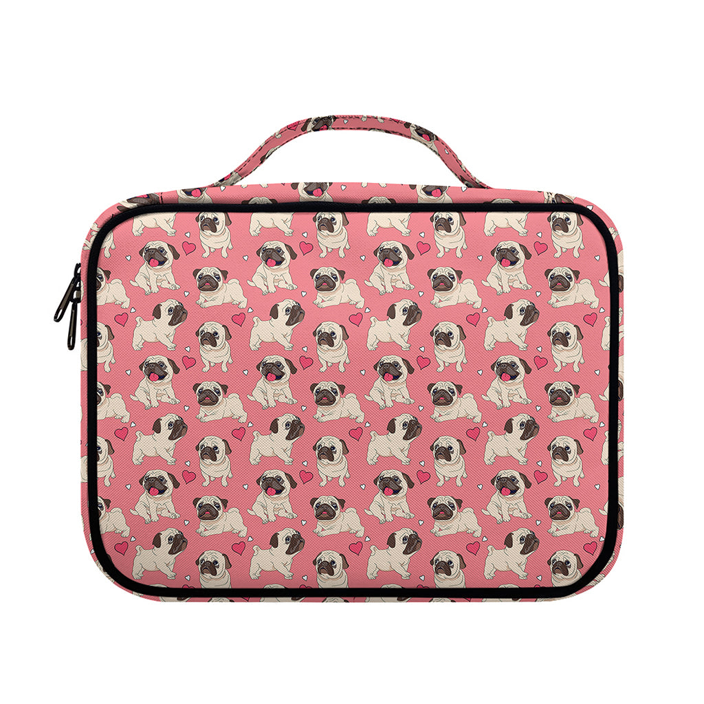 Love Pug Pattern Print Briefcase Bible Bag