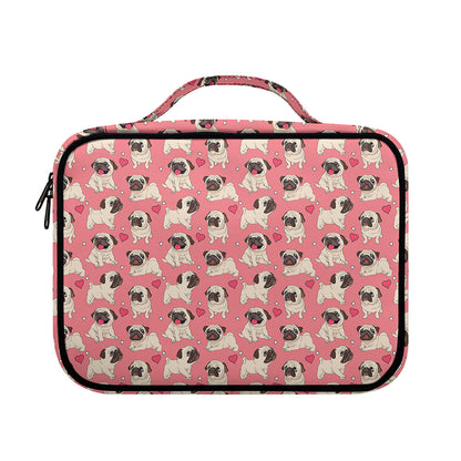 Love Pug Pattern Print Briefcase Bible Bag