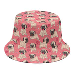 Love Pug Pattern Print Bucket Hat