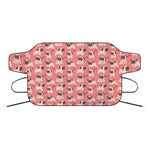 Love Pug Pattern Print Car Windshield Snow Cover