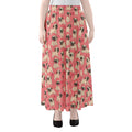 Love Pug Pattern Print Chiffon Maxi Skirt