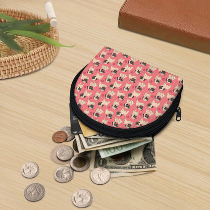 Love Pug Pattern Print Coin Purse