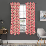 Love Pug Pattern Print Curtain