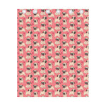 Love Pug Pattern Print Curtain