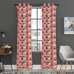 Love Pug Pattern Print Curtain