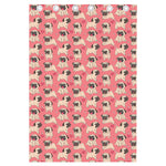 Love Pug Pattern Print Curtain