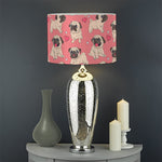 Love Pug Pattern Print Drum Lamp Shade