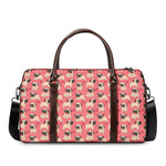 Love Pug Pattern Print Duffle Bag