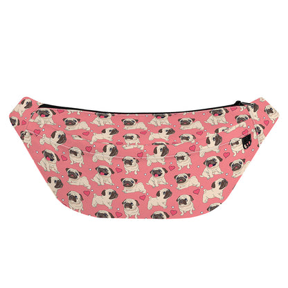 Love Pug Pattern Print Fanny Pack