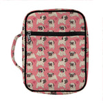 Love Pug Pattern Print Front Pocket Bible Bag