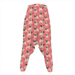 Love Pug Pattern Print Hammer Pants