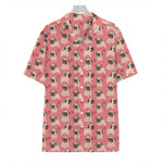 Love Pug Pattern Print Hawaiian Shirt