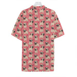 Love Pug Pattern Print Hawaiian Shirt