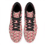 Love Pug Pattern Print High Top Leather Sneakers