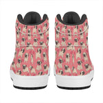 Love Pug Pattern Print High Top Leather Sneakers