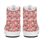 Love Pug Pattern Print High Top Leather Sneakers