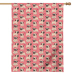 Love Pug Pattern Print House Flag