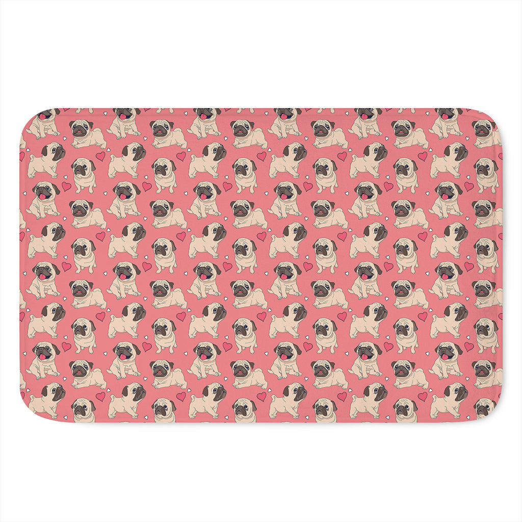 Love Pug Pattern Print Indoor Door Mat