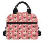 Love Pug Pattern Print Insulated Lunch Bag