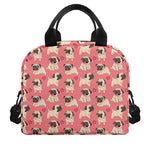 Love Pug Pattern Print Insulated Lunch Bag