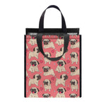 Love Pug Pattern Print Insulated Lunch Tote
