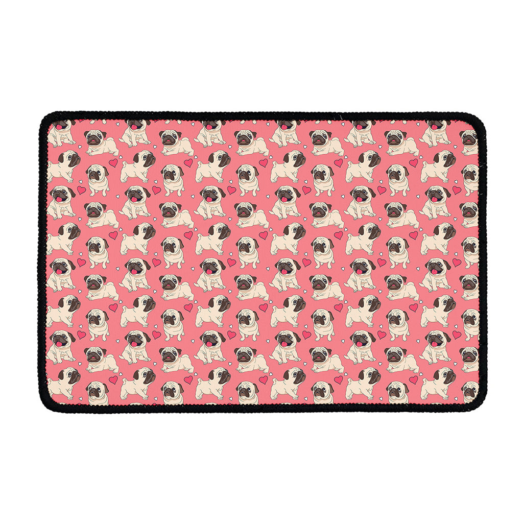 Love Pug Pattern Print Kitchen Mat
