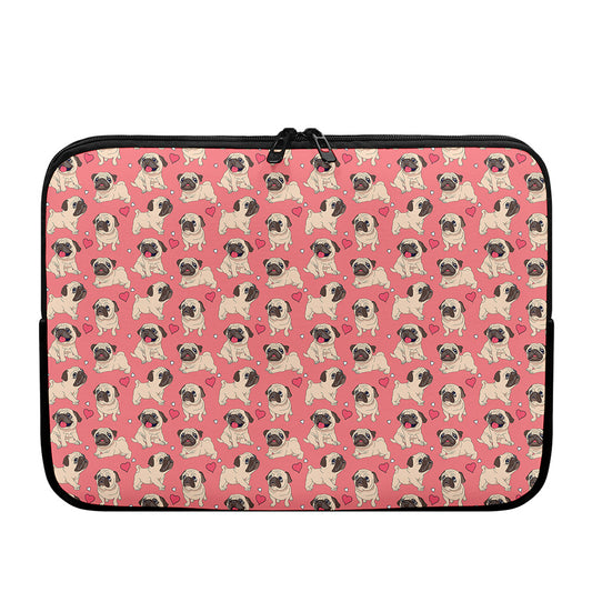 Love Pug Pattern Print Laptop Sleeve