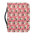 Love Pug Pattern Print Leather Bible Cover