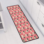 Love Pug Pattern Print Long Kitchen Mat