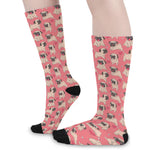 Love Pug Pattern Print Long Socks