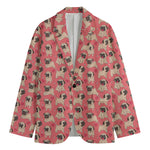 Love Pug Pattern Print Men's Blazer