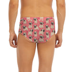 Love Pug Pattern Print Men's Briefs