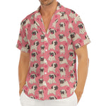 Love Pug Pattern Print Men's Deep V-Neck Shirt