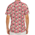 Love Pug Pattern Print Men's Deep V-Neck Shirt