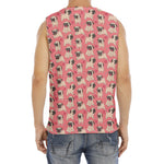 Love Pug Pattern Print Men's Fitness Tank Top