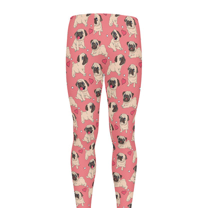 Love Pug Pattern Print Men's leggings